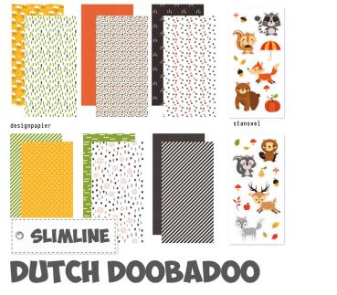 Dutch Doobadoo - Papier Kit "Woodland Animals" Crafty Kit Slimline - 12 Bogen