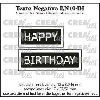 Crealies - Stanzschablone "Happy Birthday" Texto Negativo Dies