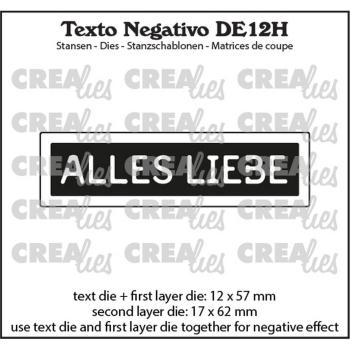 Crealies - Stanzschablone "Alles Liebe" Texto Negativo Dies