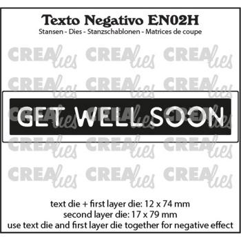 Crealies - Stanzschablone "Get Well Soon" Texto Negativo Dies