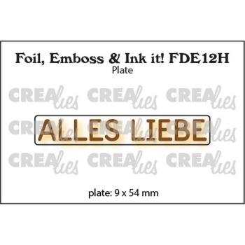 Crealies - Prägefolder - Platte "Alles Liebe" Foil, Emboss - Ink it! 
