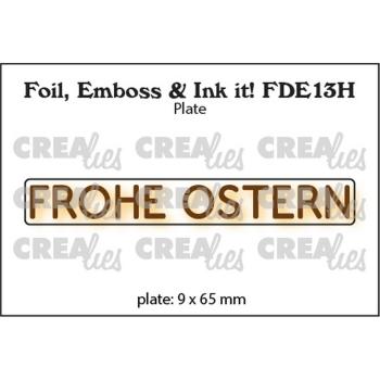 Crealies - Prägefolder - Platte "Frohe Ostern" Foil, Emboss - Ink it! 