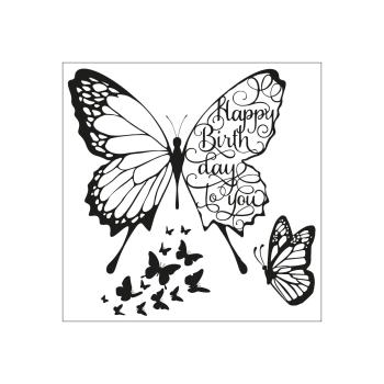 Sizzix - Stempel & Stanzschablone "Butterfly Birthday" Framelits Die Set Stamps