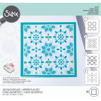 Sizzix - Schablone "Geo Backround" Layered Stencil