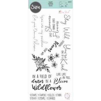 Sizzix - Stempel "Spring Bloom Sentiment" Clear Stamps