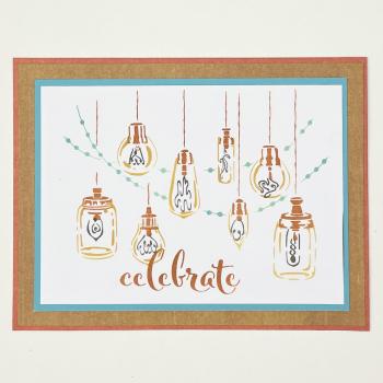 The Crafters Workshop - Layered Schablone 5,5x4,25 Inch "Clelebrations Lights" Stencil