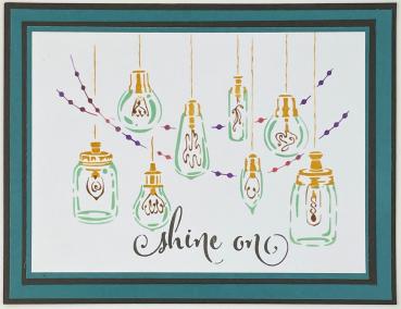 The Crafters Workshop - Layered Schablone 5,5x4,25 Inch "Clelebrations Lights" Stencil