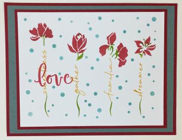 The Crafters Workshop - Layered Schablone 5,5x4,25 Inch "Word Flowers" Stencil