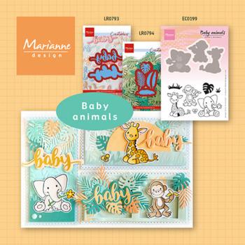 Marianne Design - Stempel & Stanzschbalone "Baby Animals" Clear Stamps & Dies