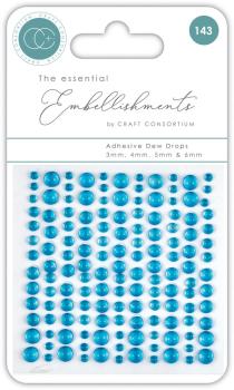 Craft Consortium - Halbperlen "Blue" Adhesive Dew Drops 143 Stk.