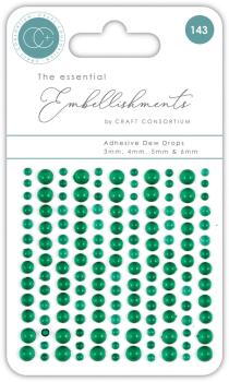 Craft Consortium - Halbperlen "Green" Adhesive Dew Drops 143 Stk.