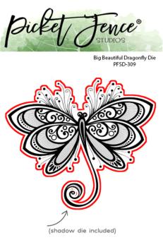 Picket Fence Studios - Stanzschablone "Big Beautiful Dragonfly" Dies 4,24x4,12 Inch