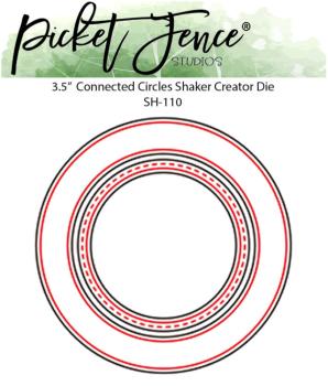 Picket Fence Studios - Stanzschablone "Connected Circles 3.5 Inch Shaker Creator" Dies 4,25 Inch