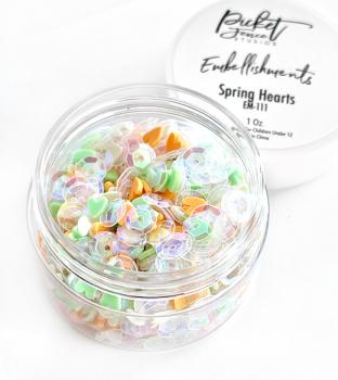 Picket Fence Studios - Streuteile "Spring Hearts" Embellishment