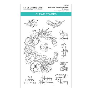 Spellbinders - Stempel "Four Petal Sweet Day Flowers" Clear Stamps