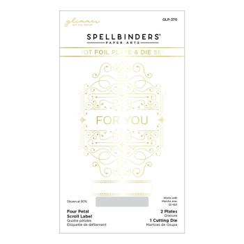 Spellbinders - Glimmer Hot Foil Plate "Four Petal Scroll Label"