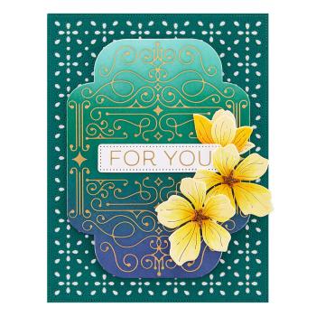 Spellbinders - Glimmer Hot Foil Plate "Four Petal Scroll Label"