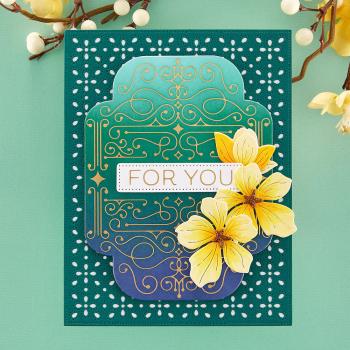 Spellbinders - Glimmer Hot Foil Plate "Four Petal Scroll Label"