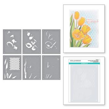 Spellbinders - Schablone "Wonderful Tulips" Layered Stencil