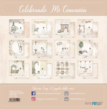 Papers For You - Designpapier "Celebrando Mi Comunión Niña Morena" Scrap Paper Pack 30,5 x 32 cm - 12 Bogen