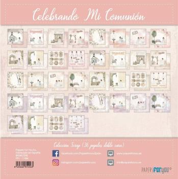 Papers For You - Designpapier "Celebrando Mi Comunión Niñas" Scrap Paper Pack 8x8 Inch - 36 Bogen