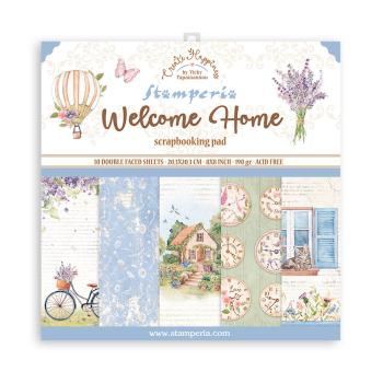 Stamperia - Designpapier "Welcome Home" Paper Pack 8x8 Inch - 10 Bogen