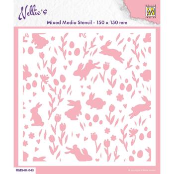 Nellie's Choice - Schablone "Rabbits & Tulips" Stencil 