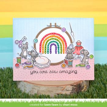 Lawn Fawn - Stanzschablone "Embroidery Hoop Rainbow" Add-on Die