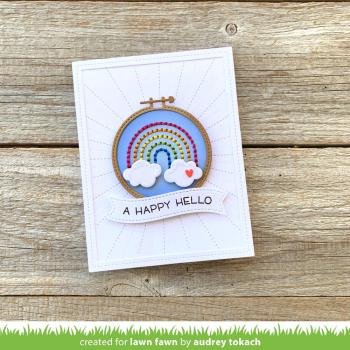 Lawn Fawn - Stanzschablone "Embroidery Hoop Rainbow" Add-on Die