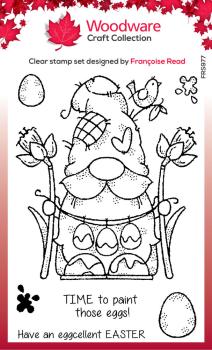Woodware - Stempelset "Egg Painting Gnome" Clear Stamps 