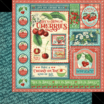 Graphic 45 - Designpapier "Life's a Bowl of Cherries" Collection Pack 12x12 Inch - 16 Bogen