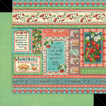 Graphic 45 - Designpapier "Life's a Bowl of Cherries" Collection Pack 12x12 Inch - 16 Bogen