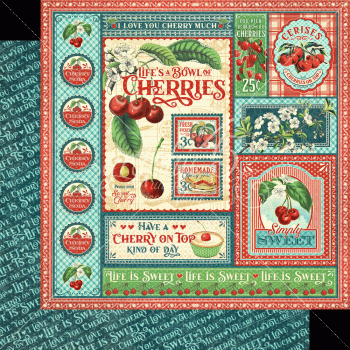 Graphic 45 - Designpapier "Life's a Bowl of Cherries" Collection Pack 12x12 Inch - 24 Bogen