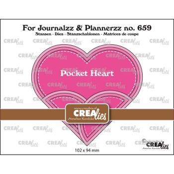 Crealies - Stanzschablone "Pocket Heart" For Journalzz & Plannerzz Dies