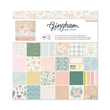 American Crafts - Designpapier "Gingham Garden" Paper Pack 12x12 Inch - 48 Bogen