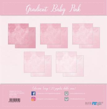 Papers For You - Designpapier "Gradient Baby Pink" Scrap Paper Pack 8x8 Inch - 20 Bogen