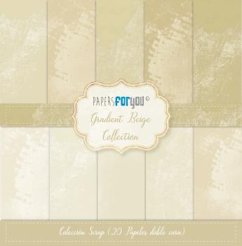 Papers For You - Designpapier "Gradient Beige" Scrap Paper Pack 8x8 Inch - 20 Bogen