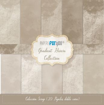 Papers For You - Designpapier "Gradient Brown" Scrap Paper Pack 8x8 Inch - 20 Bogen