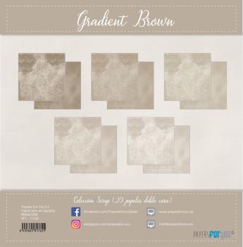 Papers For You - Designpapier "Gradient Brown" Scrap Paper Pack 8x8 Inch - 20 Bogen