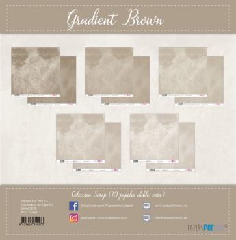 Papers For You - Designpapier "Gradient Brown" Scrap Paper Pack 30,5 x 32 cm - 10 Bogen