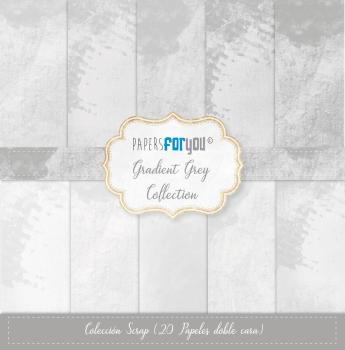 Papers For You - Designpapier "Gradient Grey" Scrap Paper Pack 8x8 Inch - 20 Bogen