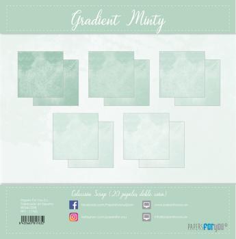 Papers For You - Designpapier "Gradient Minty" Scrap Paper Pack 8x8 Inch - 20 Bogen