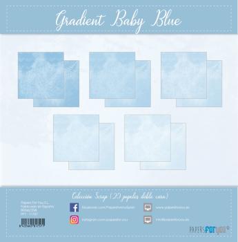 Papers For You - Designpapier "Gradient Baby Blue" Scrap Paper Pack 8x8 Inch - 20 Bogen