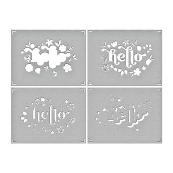 Spellbinders - Schablone "Floral Hello" Stencil
