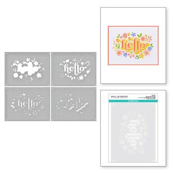 Spellbinders - Schablone "Floral Hello" Stencil