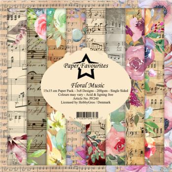 Paper Favourites - Designpapier "Floral Music" Paper Pack 6x6 Inch - 24 Bogen