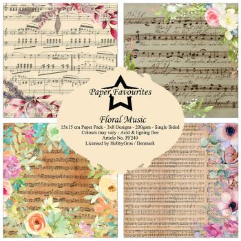 Paper Favourites - Designpapier "Floral Music" Paper Pack 6x6 Inch - 24 Bogen