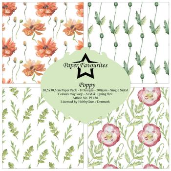 Paper Favourites - Designpapier "Poppy" Paper Pack 12x12 Inch 8 Bogen