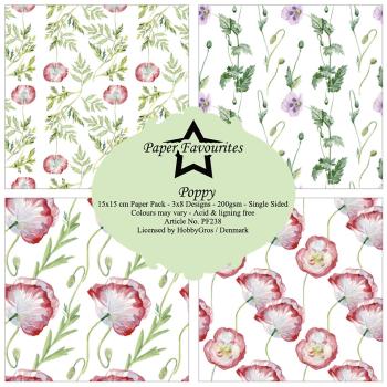 Paper Favourites - Designpapier "Poppy" Paper Pack 6x6 Inch - 24 Bogen