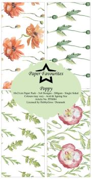 Paper Favourites - Designpapier "Poppy " Slim Paper Pack 3x8 Inch - 24 Bogen